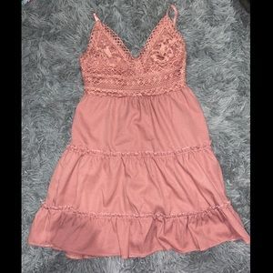 Flowy light pink potato sack dress